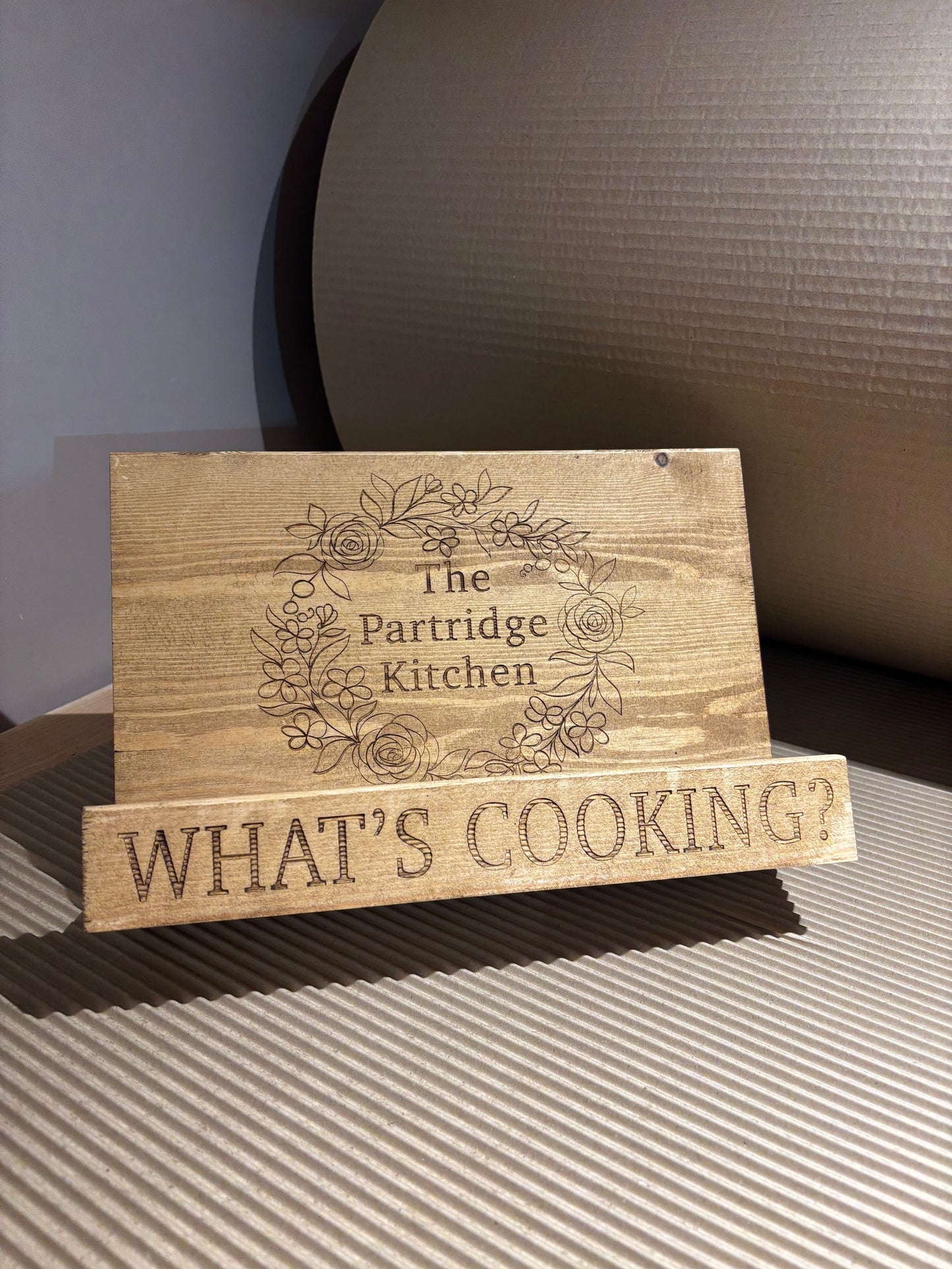 Engraved Wooden Cookbook Cook Book Stand The Rolling Cow