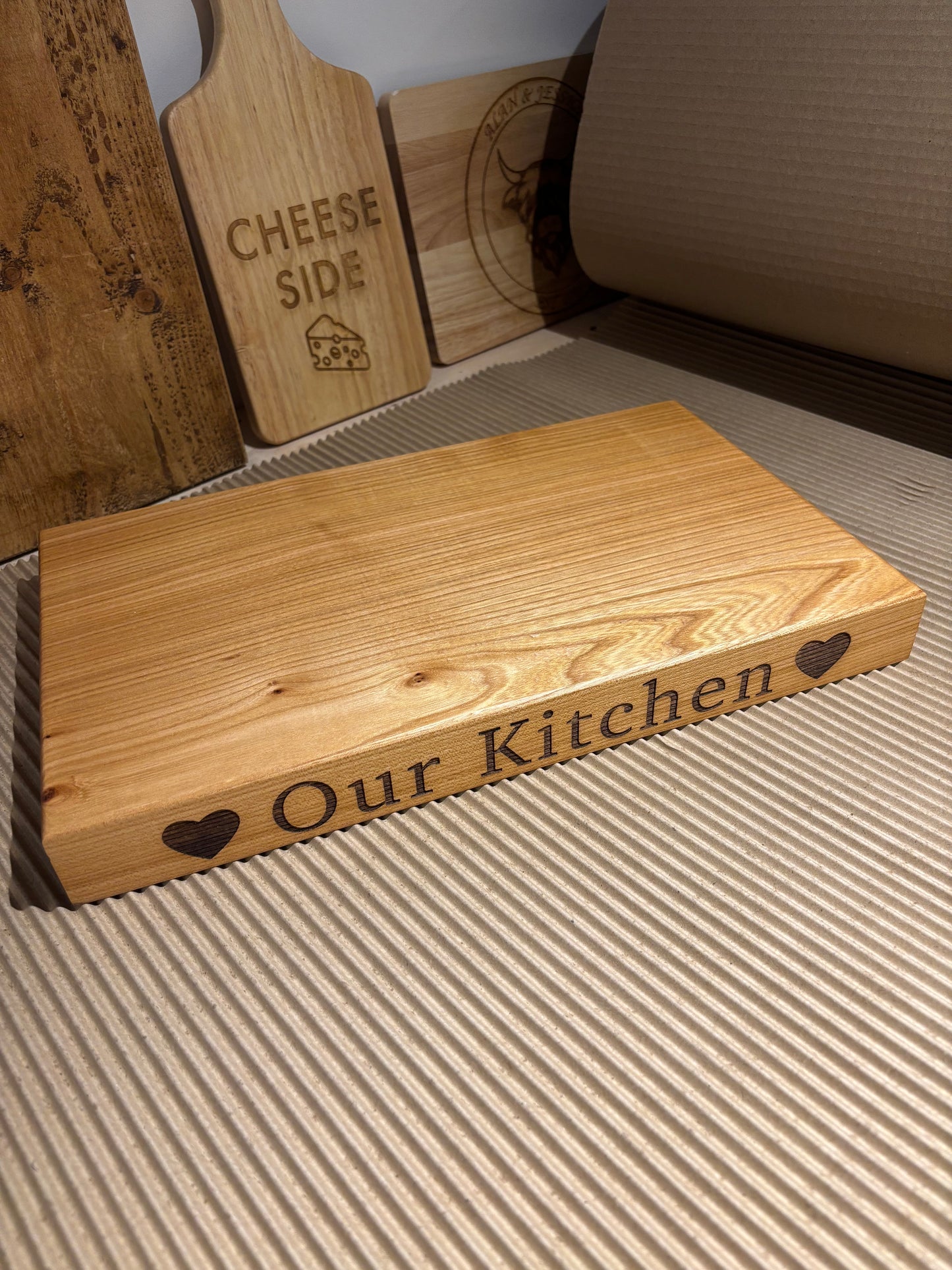 Engraved Solid Wood Large Chopping Board