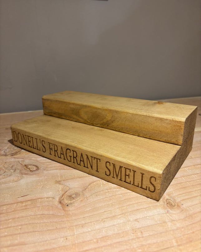 Engraved Perfume Aftershave Shelf Stand The Rolling Cow
