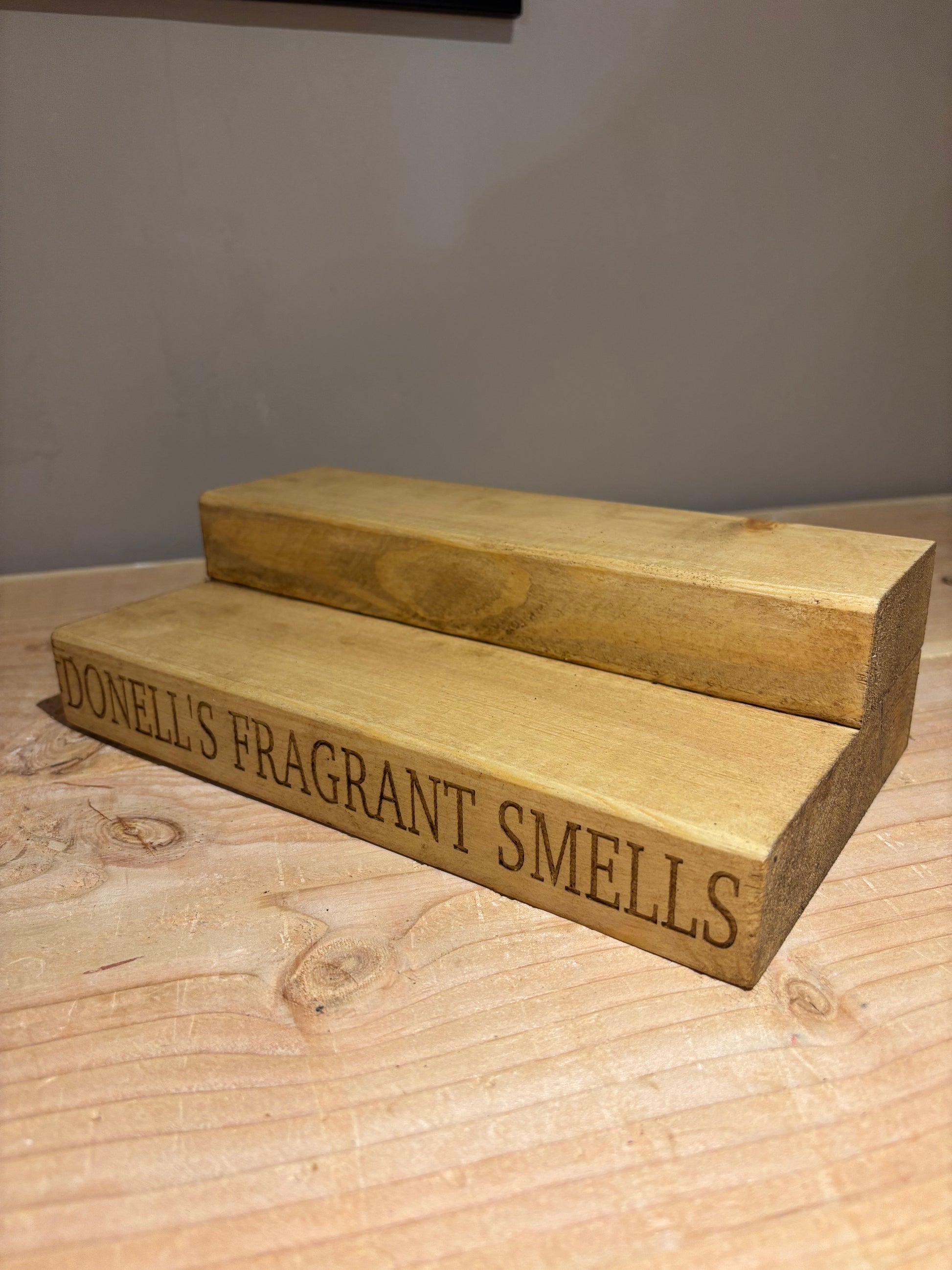 Engraved Perfume Aftershave Shelf Stand The Rolling Cow