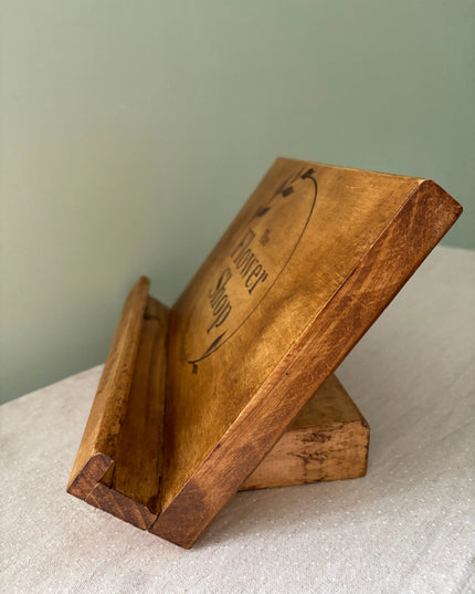 Engraved Wooden IPad Stand The Rolling Cow