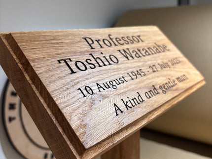 Oak Engraved Memorial Plaque The Rolling Cow