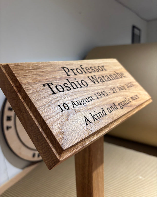 Oak Engraved Memorial Plaque The Rolling Cow