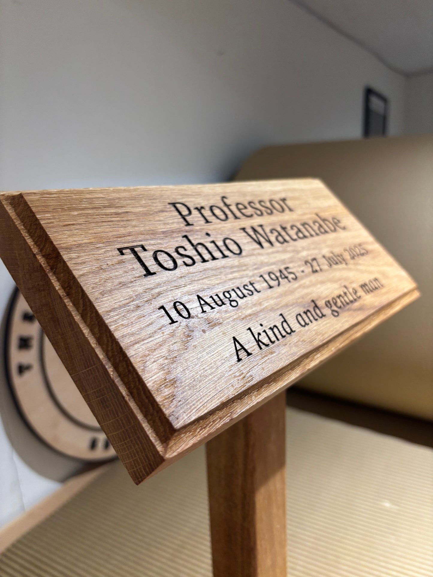 Oak Engraved Memorial Plaque The Rolling Cow