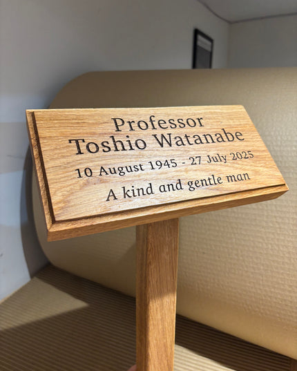 Oak Engraved Memorial Plaque The Rolling Cow