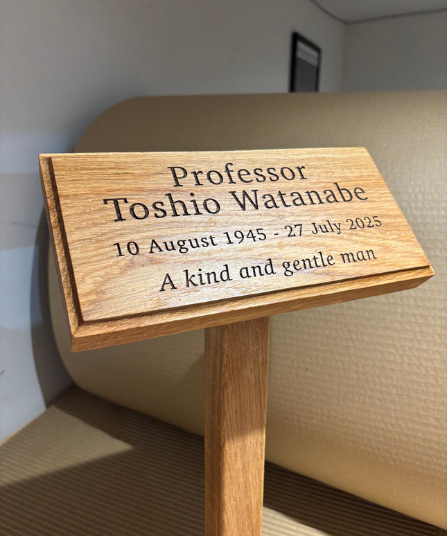 Oak Engraved Memorial Plaque The Rolling Cow