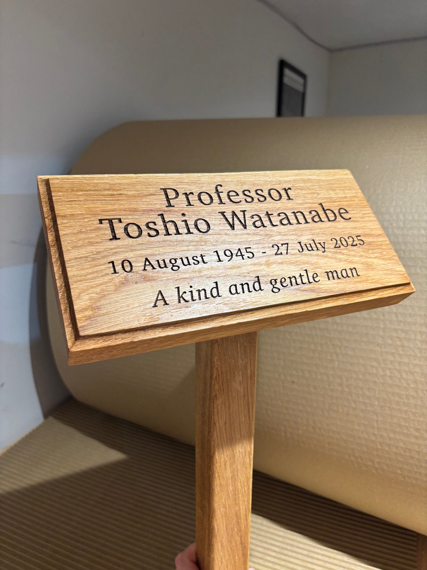 Oak Engraved Memorial Plaque The Rolling Cow