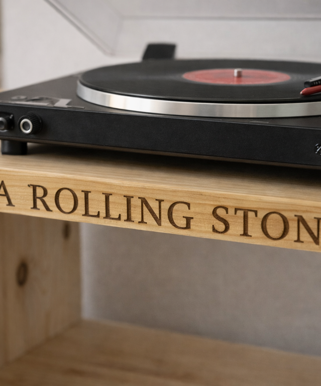 Handmade Personalised Turntable Stand with Vinyl Record Storage