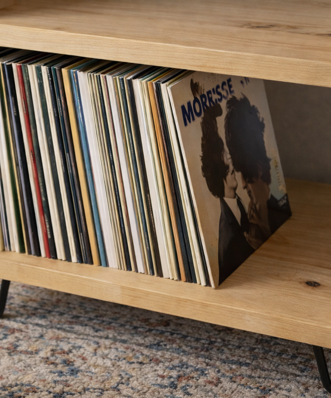 Handmade Personalised Turntable Stand with Vinyl Record Storage