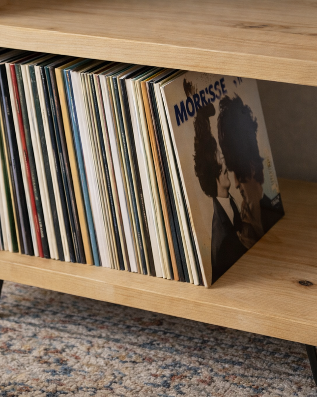 Handmade Personalised Turntable Stand with Vinyl Record Storage