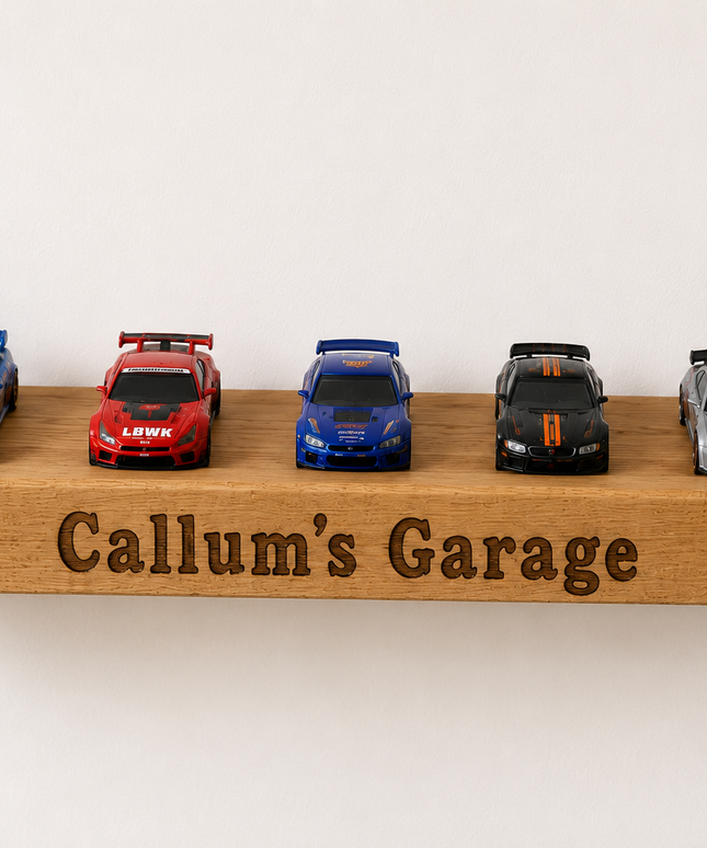 Personalised Wooden Toy Car Display Shelf
