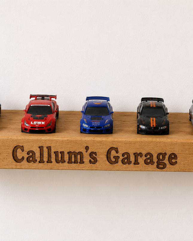 Personalised Wooden Toy Car Display Shelf