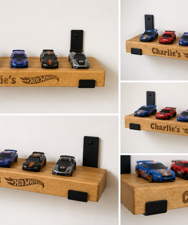Personalised Wooden Toy Car Display Shelf