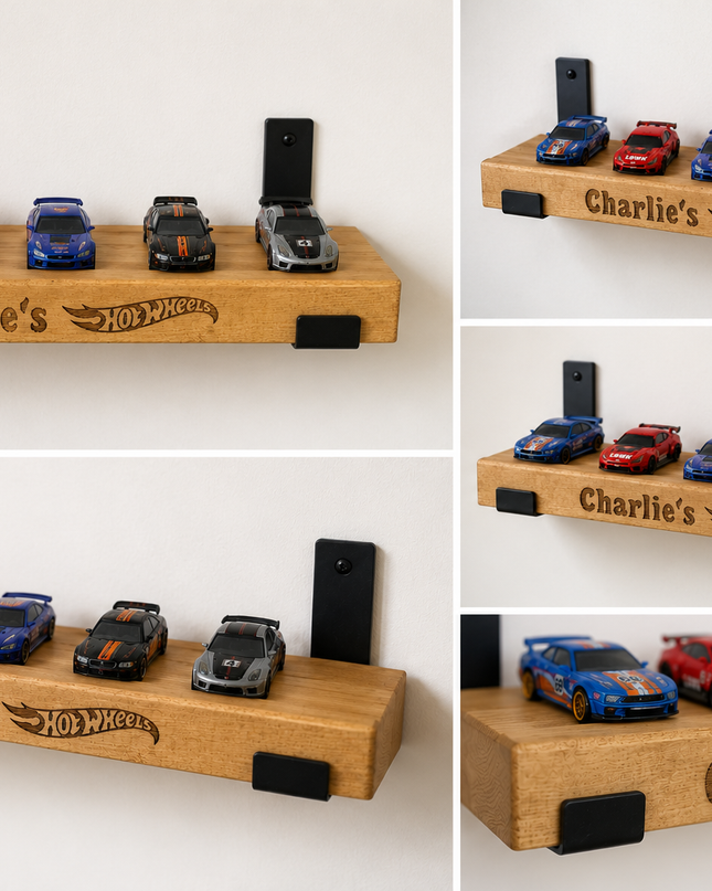 Personalised Wooden Toy Car Display Shelf