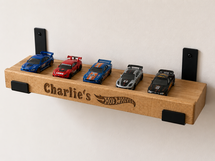 Personalised Wooden Toy Car Display Shelf