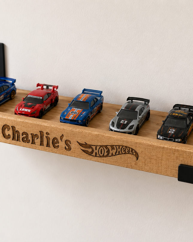 Personalised Wooden Toy Car Display Shelf