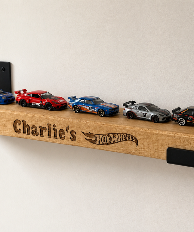 Personalised Wooden Toy Car Display Shelf