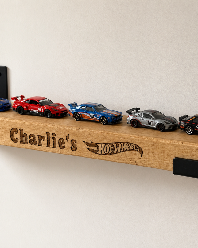 Personalised Wooden Toy Car Display Shelf