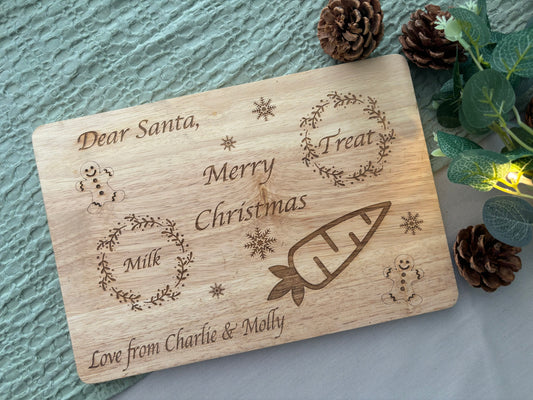 Personalised Christmas Eve Wooden Treat Board