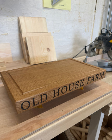 Engraved Solid Oak Wood Large Chopping Board
