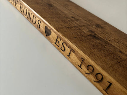 Personalised Rustic Wooden Shelf Shelves The Rolling Cow