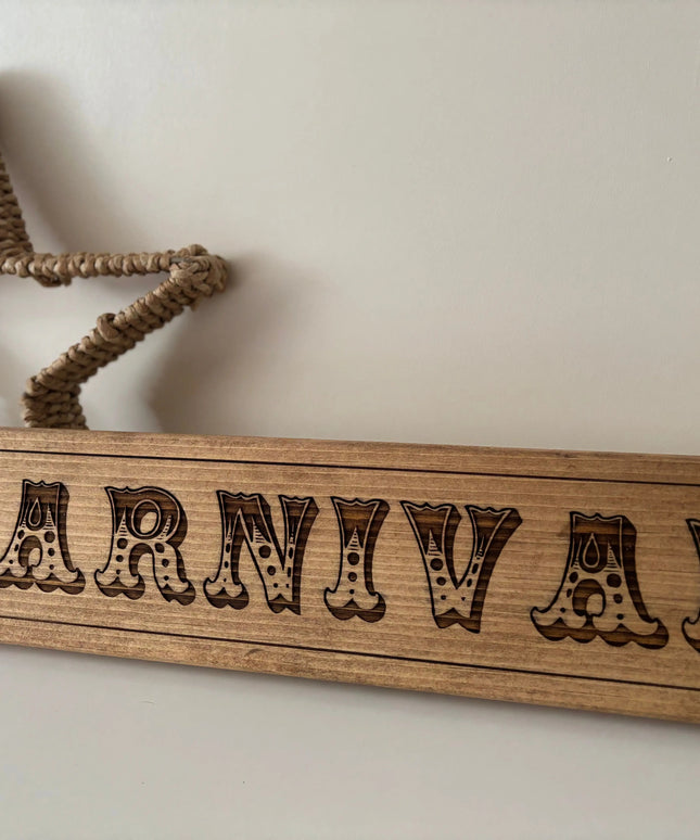 Engraved Wooden Sign The Rolling Cow