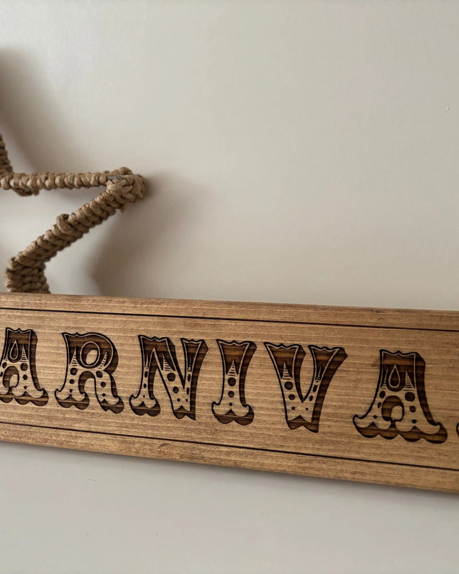 Engraved Wooden Sign The Rolling Cow