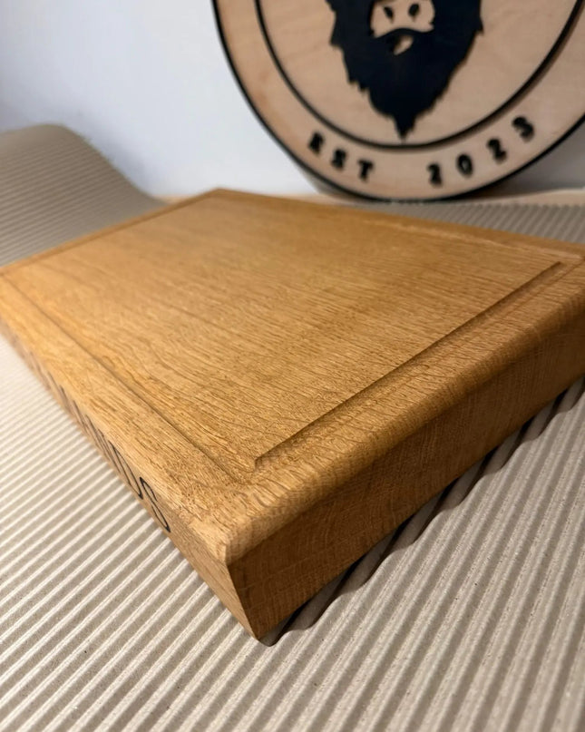 Engraved Solid Oak Wood Large Chopping Board The Rolling Cow