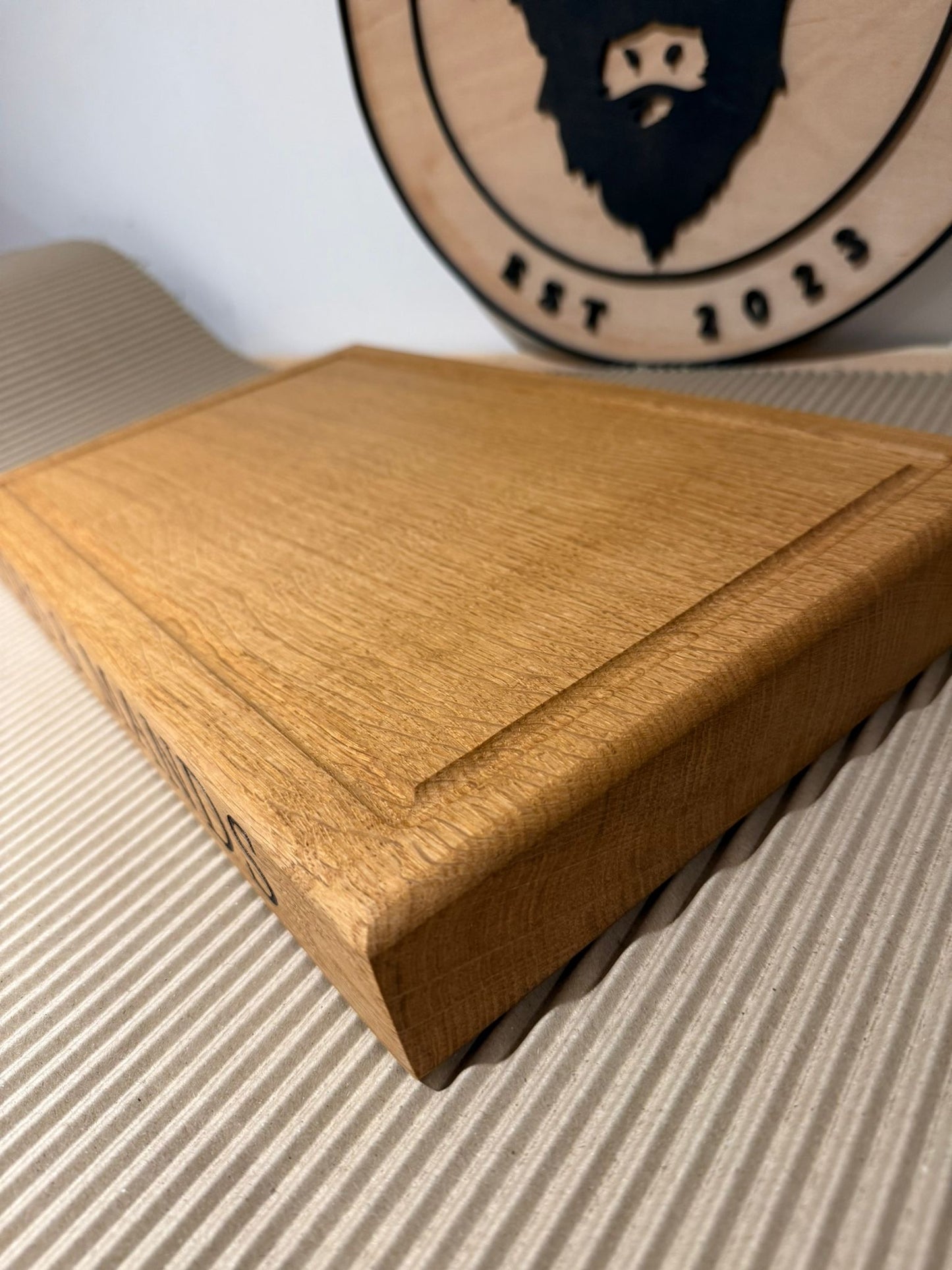 Engraved Solid Oak Wood Large Chopping Board