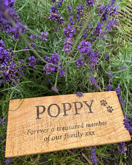 Pet Oak Engraved Memorial Plaque The Rolling Cow