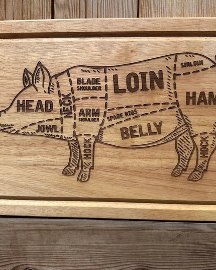 Butcher's Pig Chopping Board The Rolling Cow