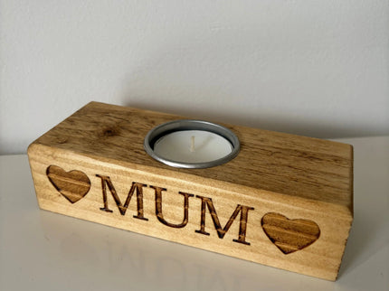 Engraved Single Tea Light Candle Holder The Rolling Cow