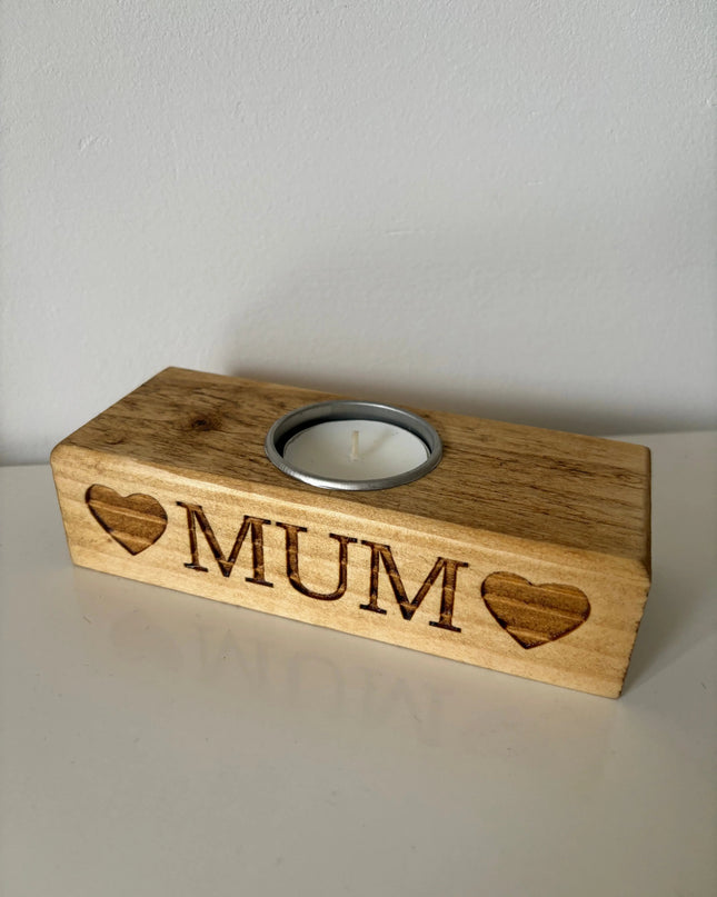 Engraved Single Tea Light Candle Holder The Rolling Cow