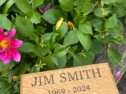 Oak Engraved Memorial Plaque The Rolling Cow