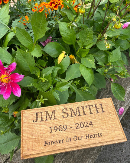 Oak Engraved Memorial Plaque The Rolling Cow
