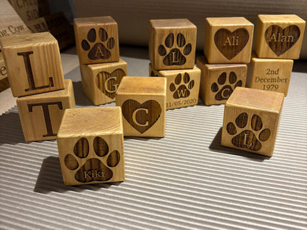 Engraved Wooden Stacking Block The Rolling Cow