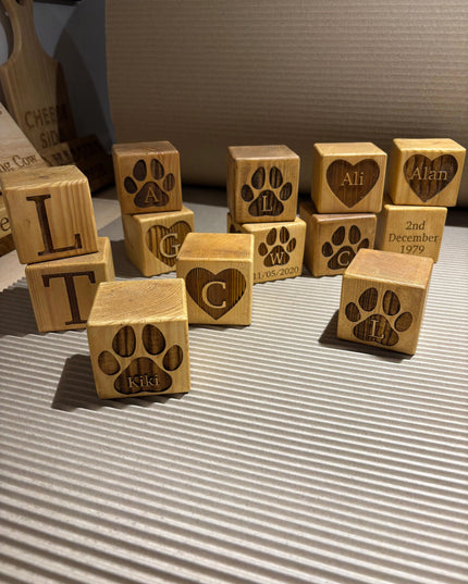 Engraved Wooden Stacking Block The Rolling Cow