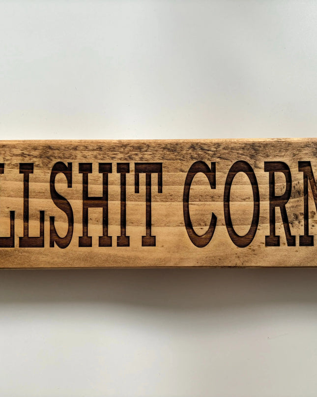 Engraved Wooden Sign The Rolling Cow
