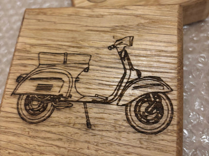 Oak Picture Coaster The Rolling Cow