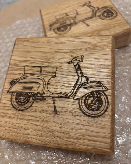 Oak Picture Coaster The Rolling Cow