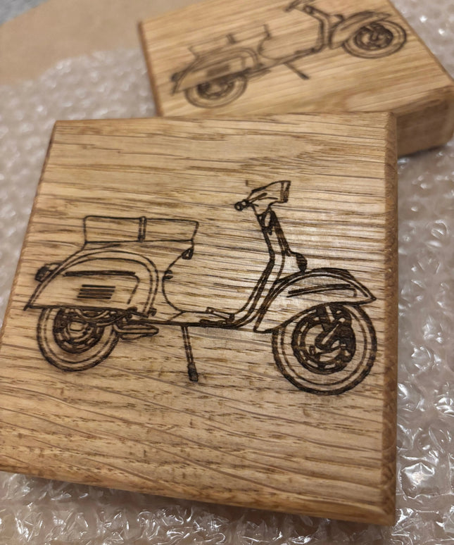 Oak Picture Coaster The Rolling Cow