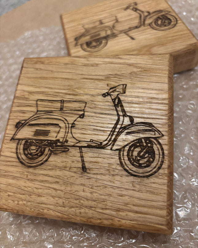 Oak Picture Coaster The Rolling Cow