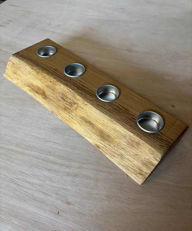 Live Edge Oak Tea Light Holder The Rolling Cow