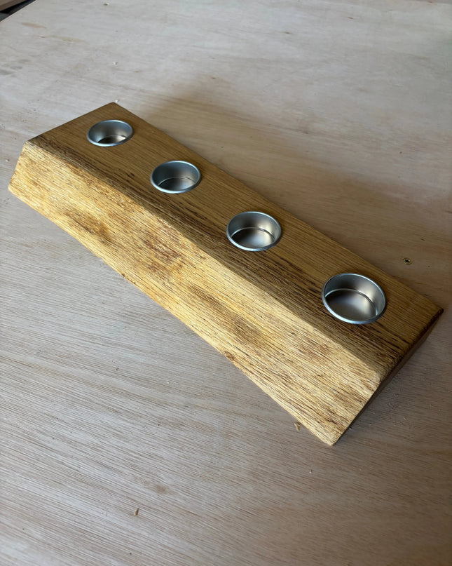 Live Edge Oak Tea Light Holder The Rolling Cow