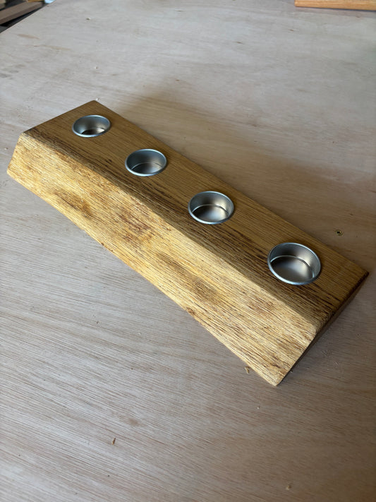 Live Edge Oak Tea Light Holder