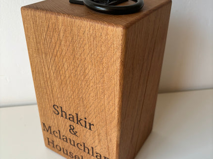 Engraved Oak Doorstop The Rolling Cow