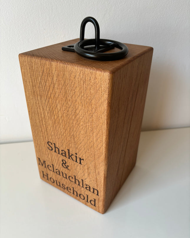 Engraved Oak Doorstop The Rolling Cow