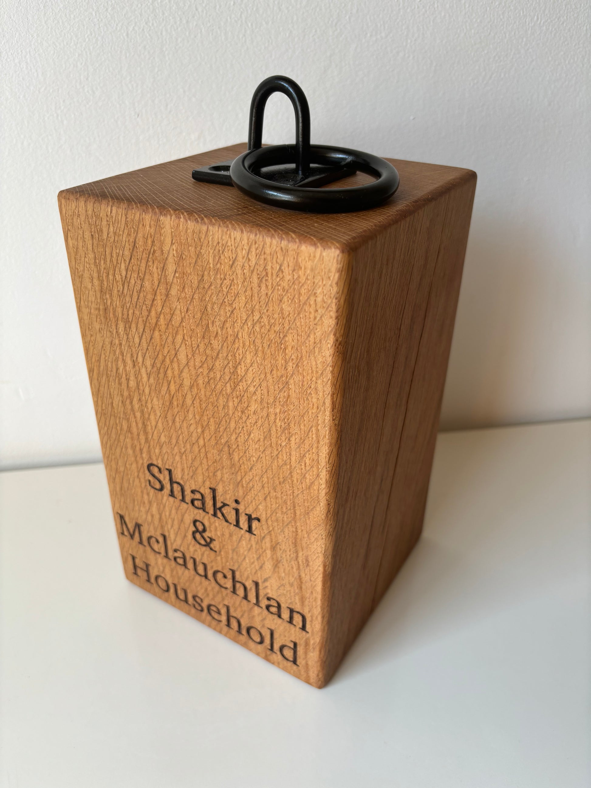 Engraved Oak Doorstop The Rolling Cow