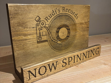 Personalised Wooden Vinyl Record Holder The Rolling Cow