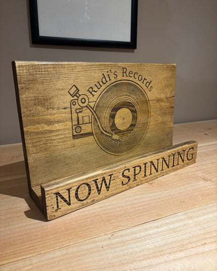 Personalised Wooden Vinyl Record Holder The Rolling Cow